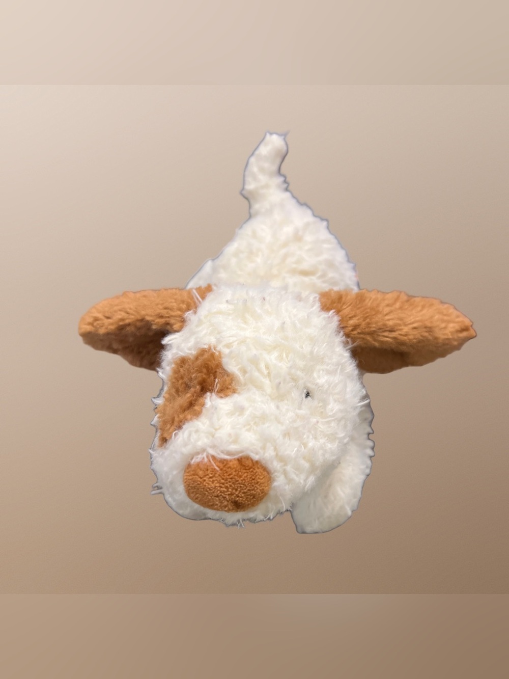 VTG Oshkosh 9" Puppy Dog Plush Crème Brown Eye Spot Floppy Stuffed Animal 9737
